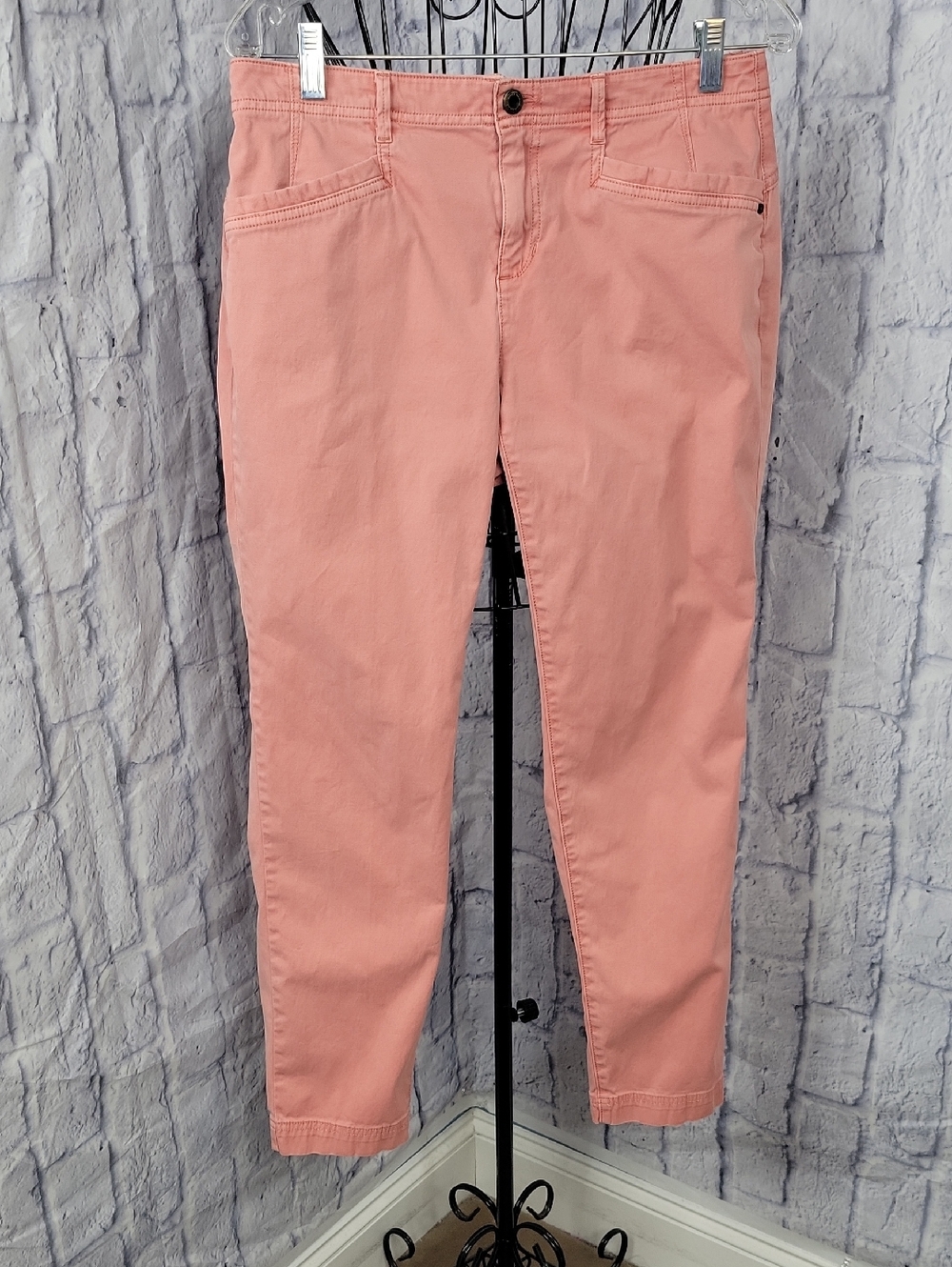 Orvis Coral Pink Straight Leg Pants Size‎ 8 Stretch Casual Classic